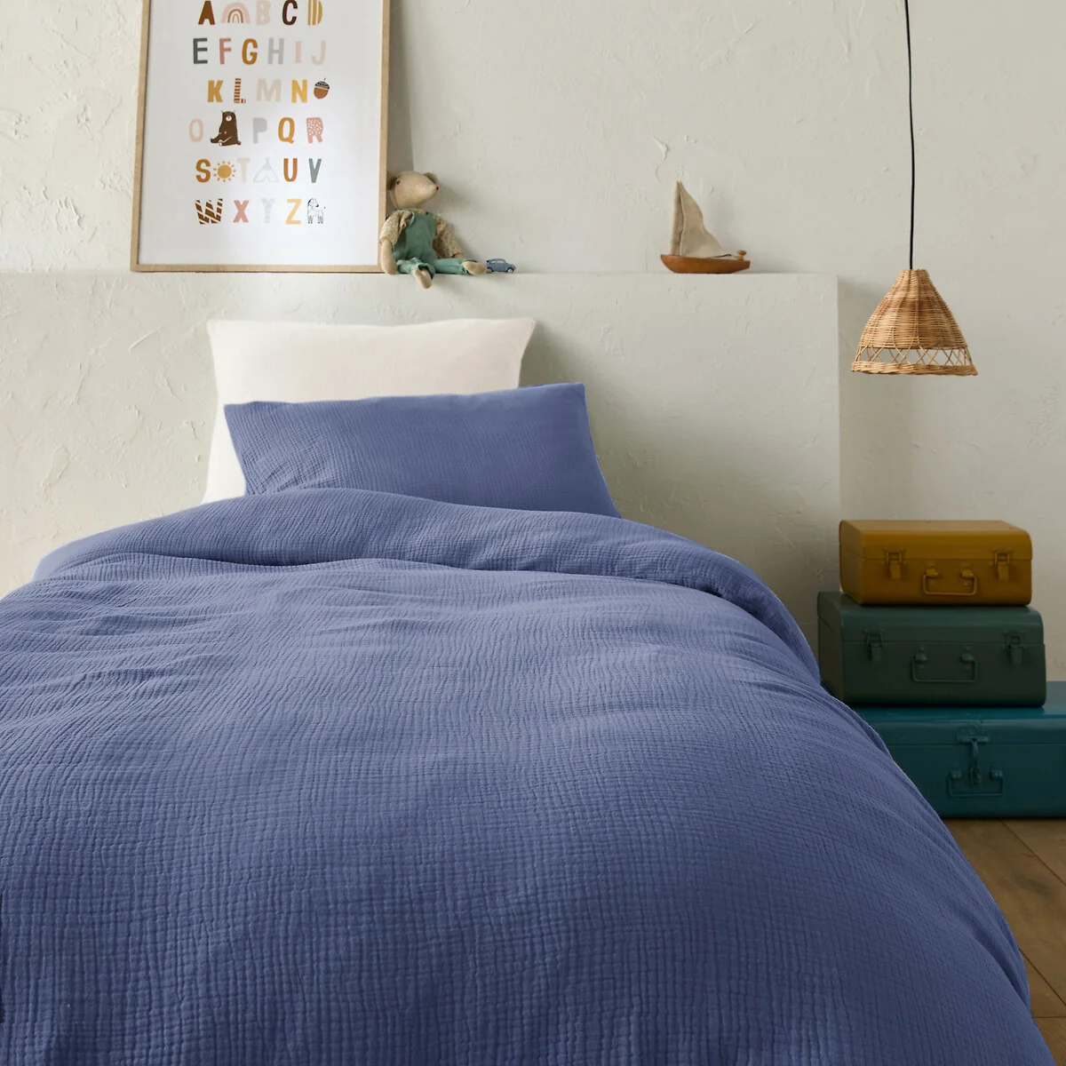 Kumla Children's Plain Cotton Muslin Duvet Cover – image 2