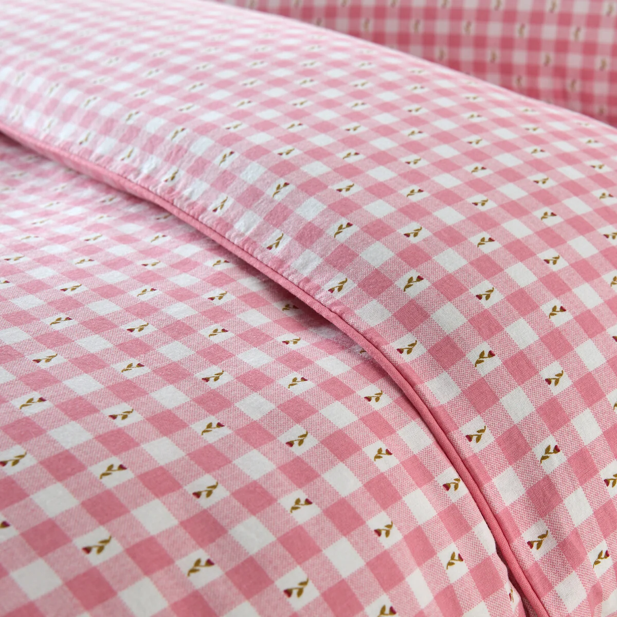 Floral Gingham Washed Cotton Duvet Cover – image 3