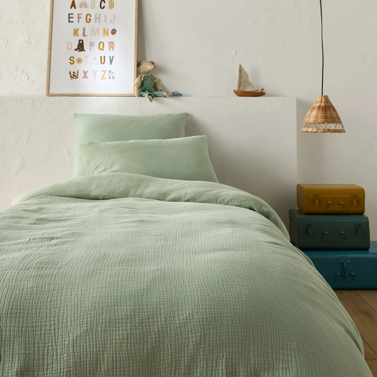 Kumla Children's Plain Cotton Muslin Duvet Cover – image 1