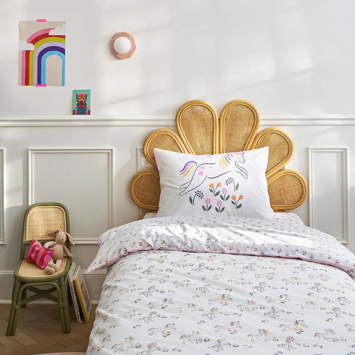 Tamila Unicorn Print 50% Recycled Cotton Duvet Cover – image 2