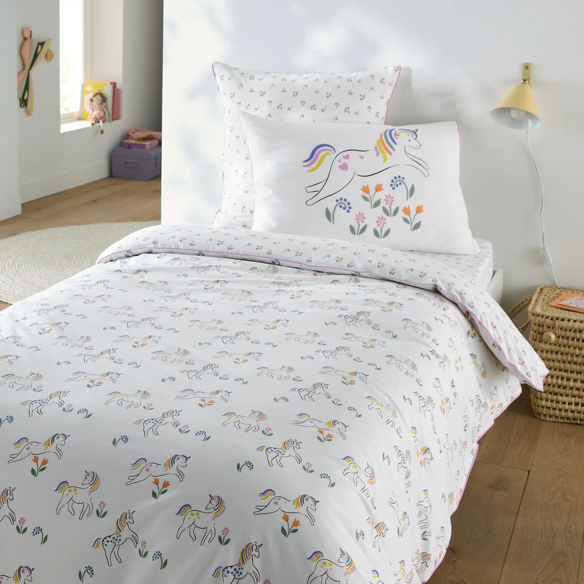 Tamila Unicorn Print 50% Recycled Cotton Duvet Cover – image 3