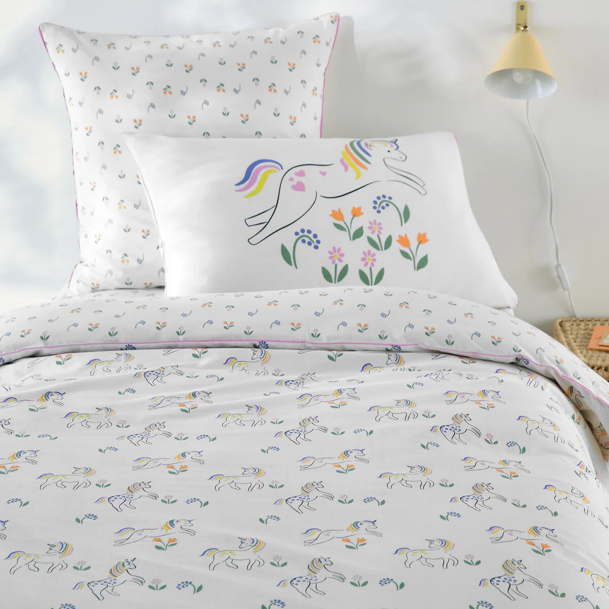 Tamila Unicorn Print 50% Recycled Cotton Duvet Cover – image 1