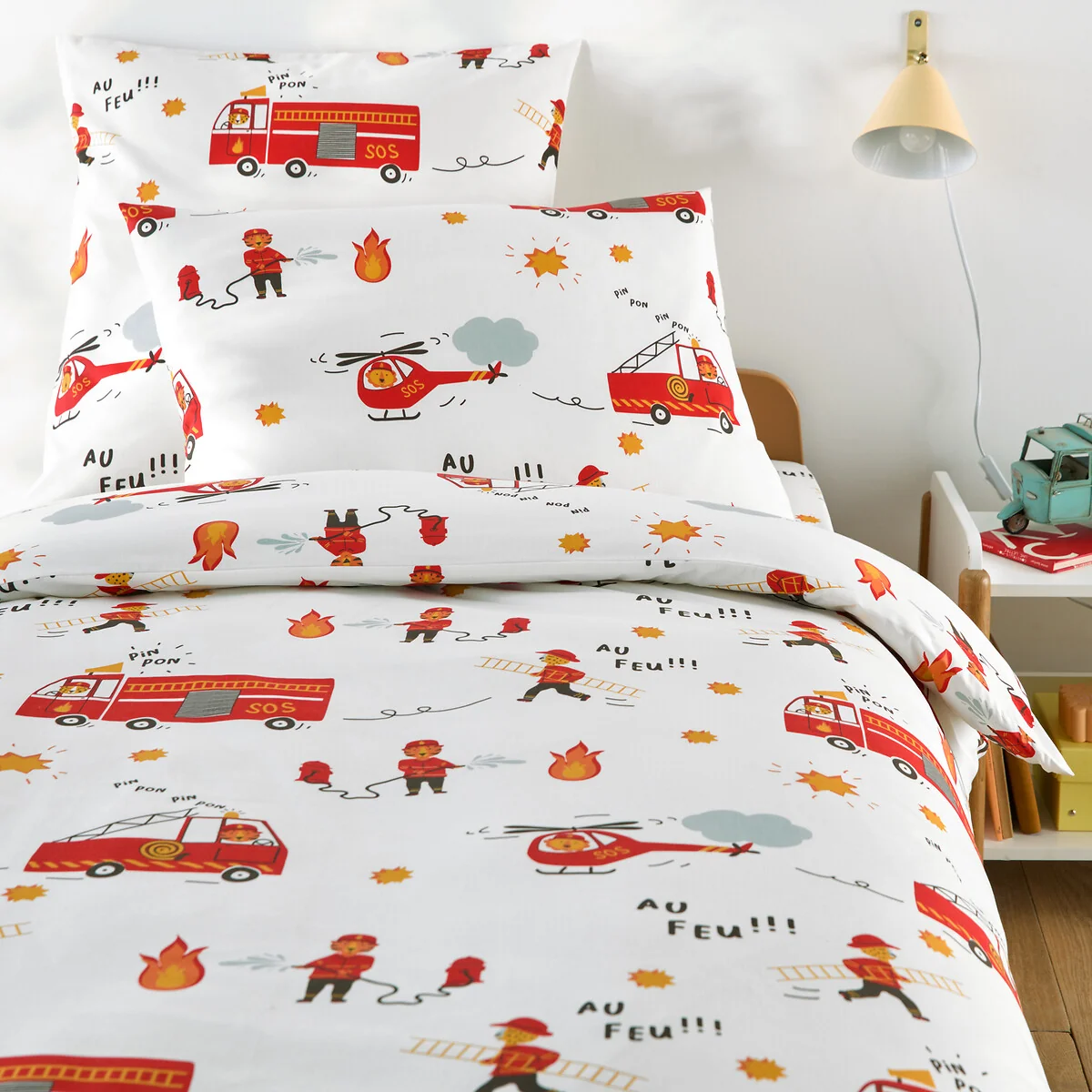 Pompier Bis Firefighter Print 30% Recycled Cotton Child's Duvet Cover – image 2
