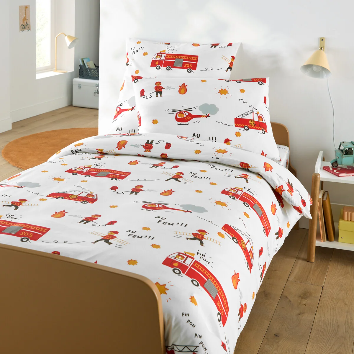 Pompier Bis Firefighter Print 30% Recycled Cotton Child's Duvet Cover – image 3