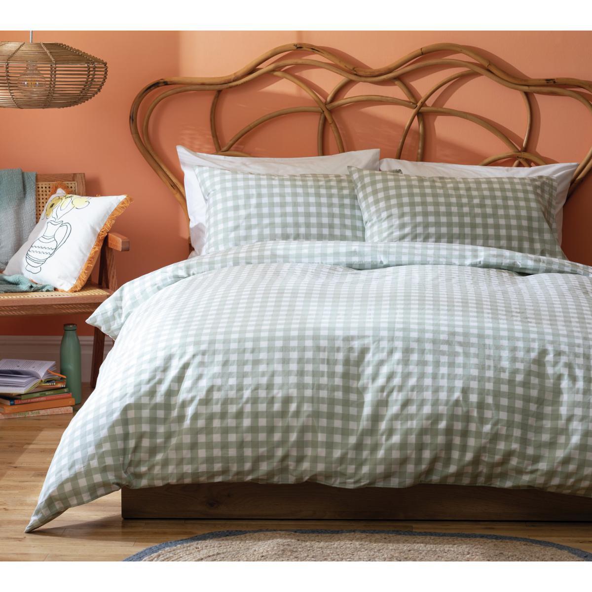 Habitat Fresh Vintage Gingham Sagegreen Bedding Set -Double – image 3