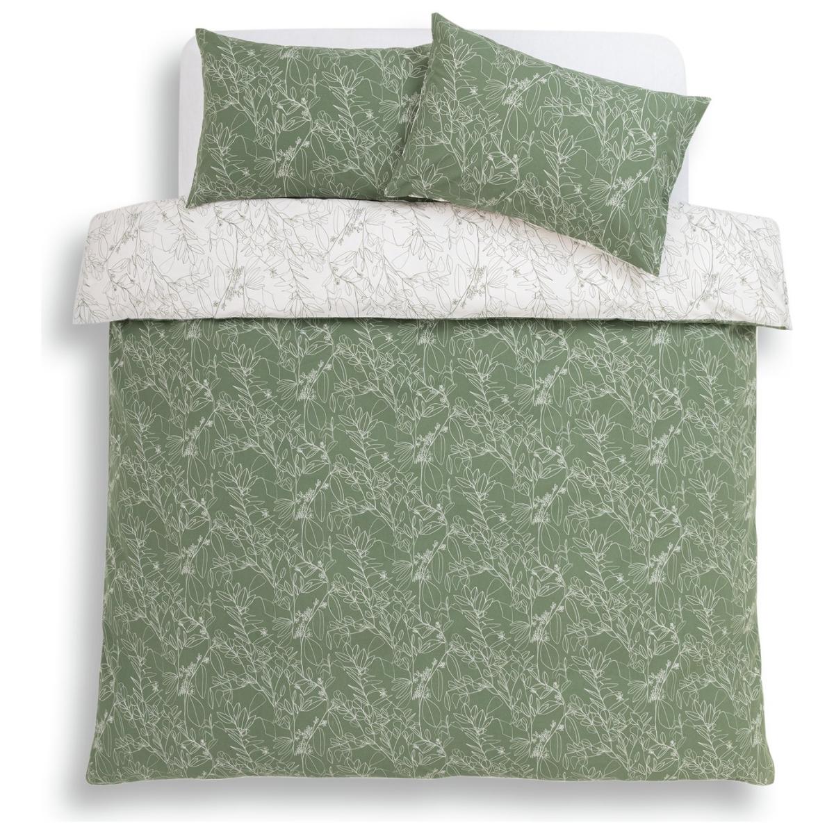 Habitat Sketched Linear Floral Green Bedding Set - Double – image 3