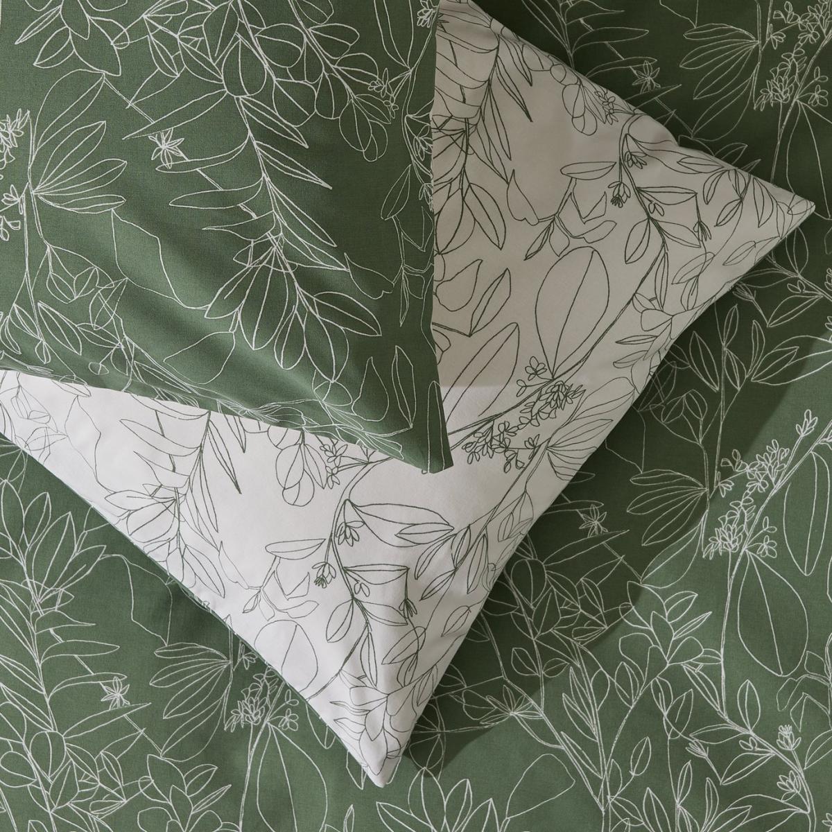 Habitat Sketched Linear Floral Green Bedding Set - Double – image 4