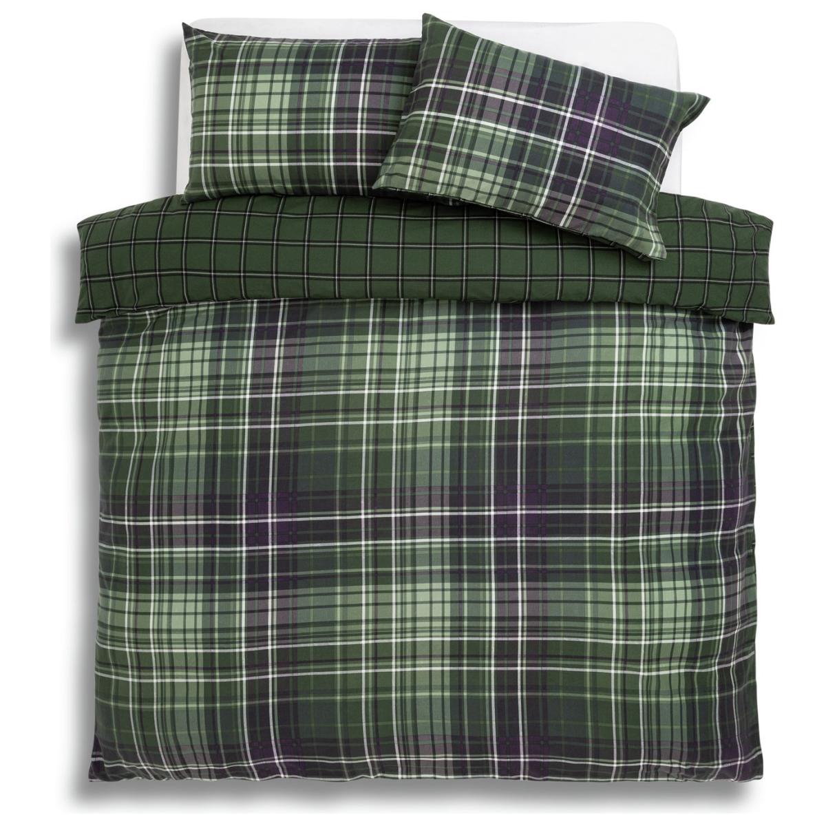 Habitat Brushed Cotton Green Check Bedding Set - Double – image 4