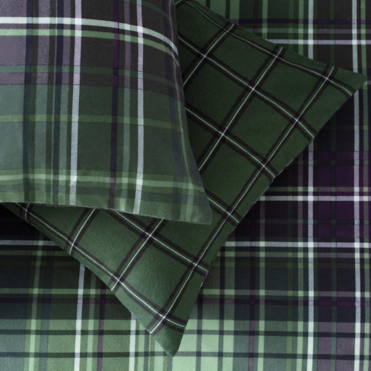 Habitat Brushed Cotton Green Check Bedding Set - Double – image 5