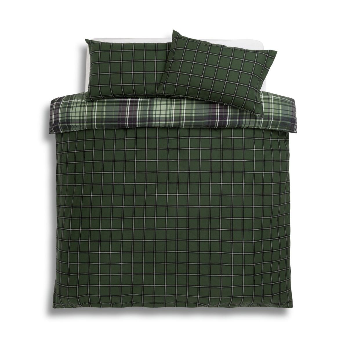 Habitat Brushed Cotton Green Check Bedding Set - Double – image 6