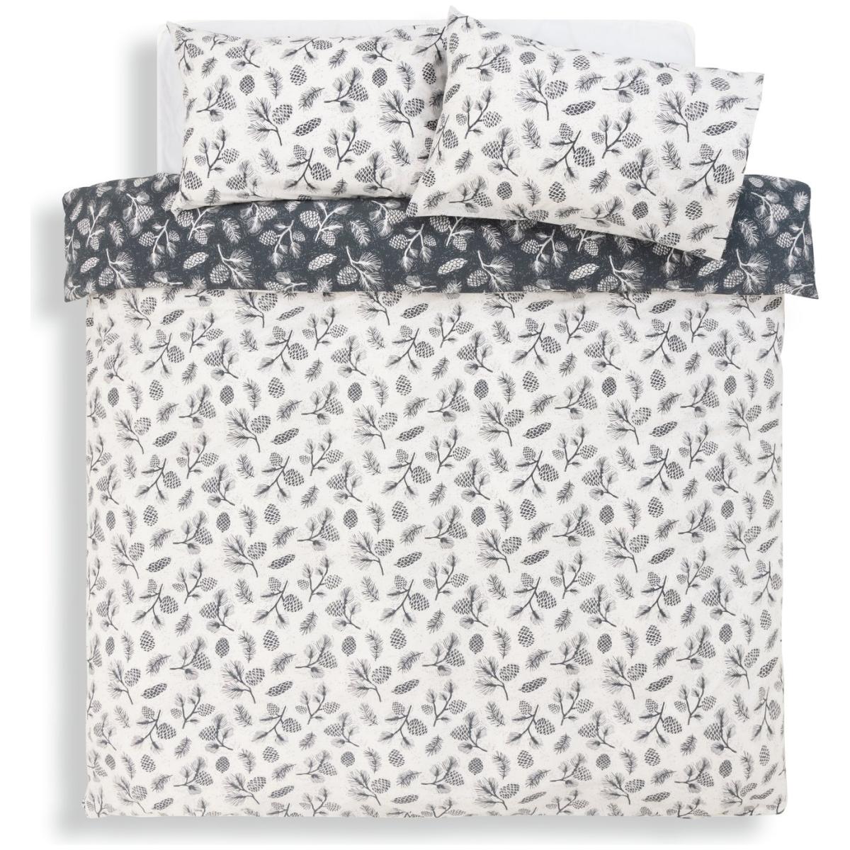 Habitat Pinecone Printed White & Grey Bedding Set - Double – image 3