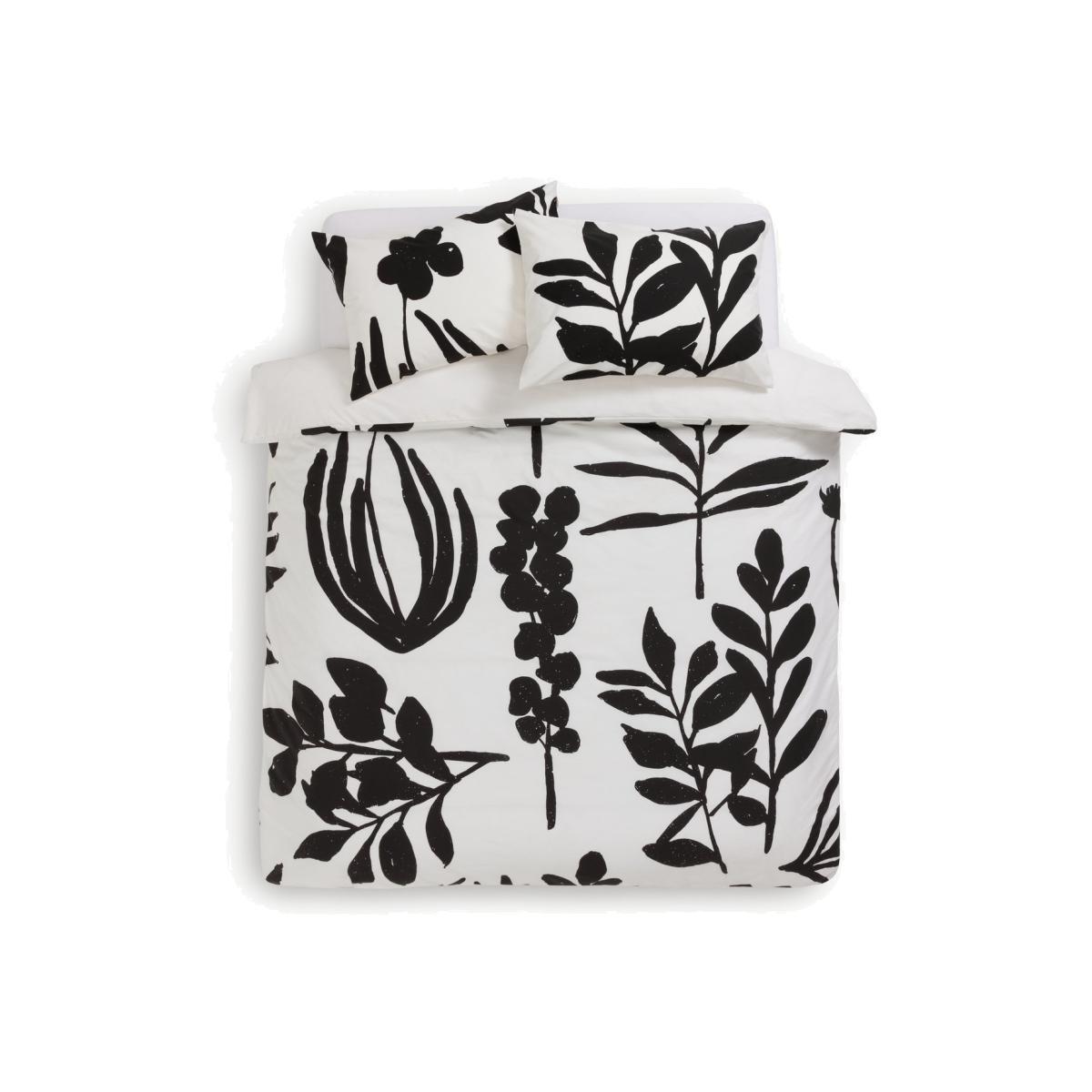 Habitat Cotton Floral Placement Black Bedding Set - Double – image 1