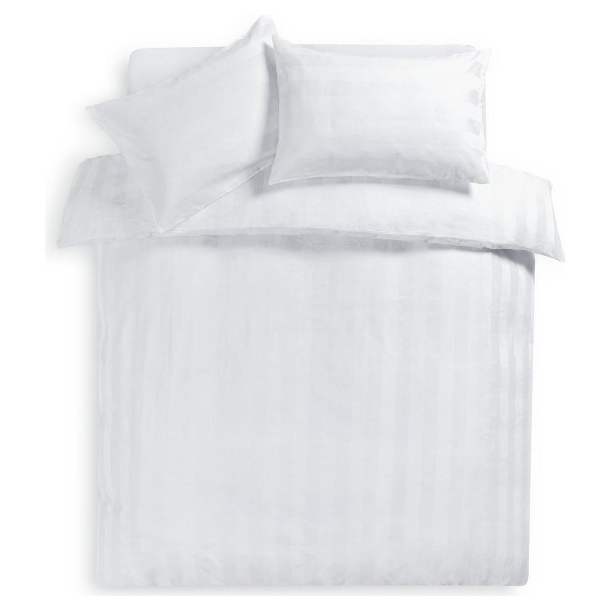 Habitat Cotton 400TC Sateen Stripe White Bedding Set -Double – image 4
