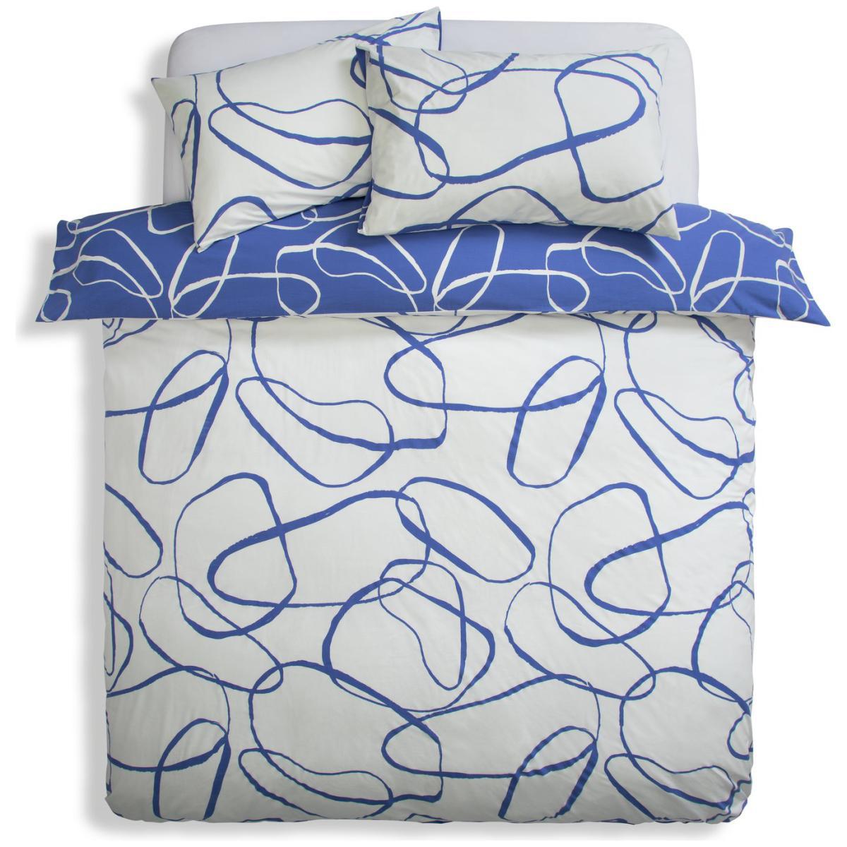 Habitat Linear Pebbles Reversible Blue Bedding Set - Double – image 3