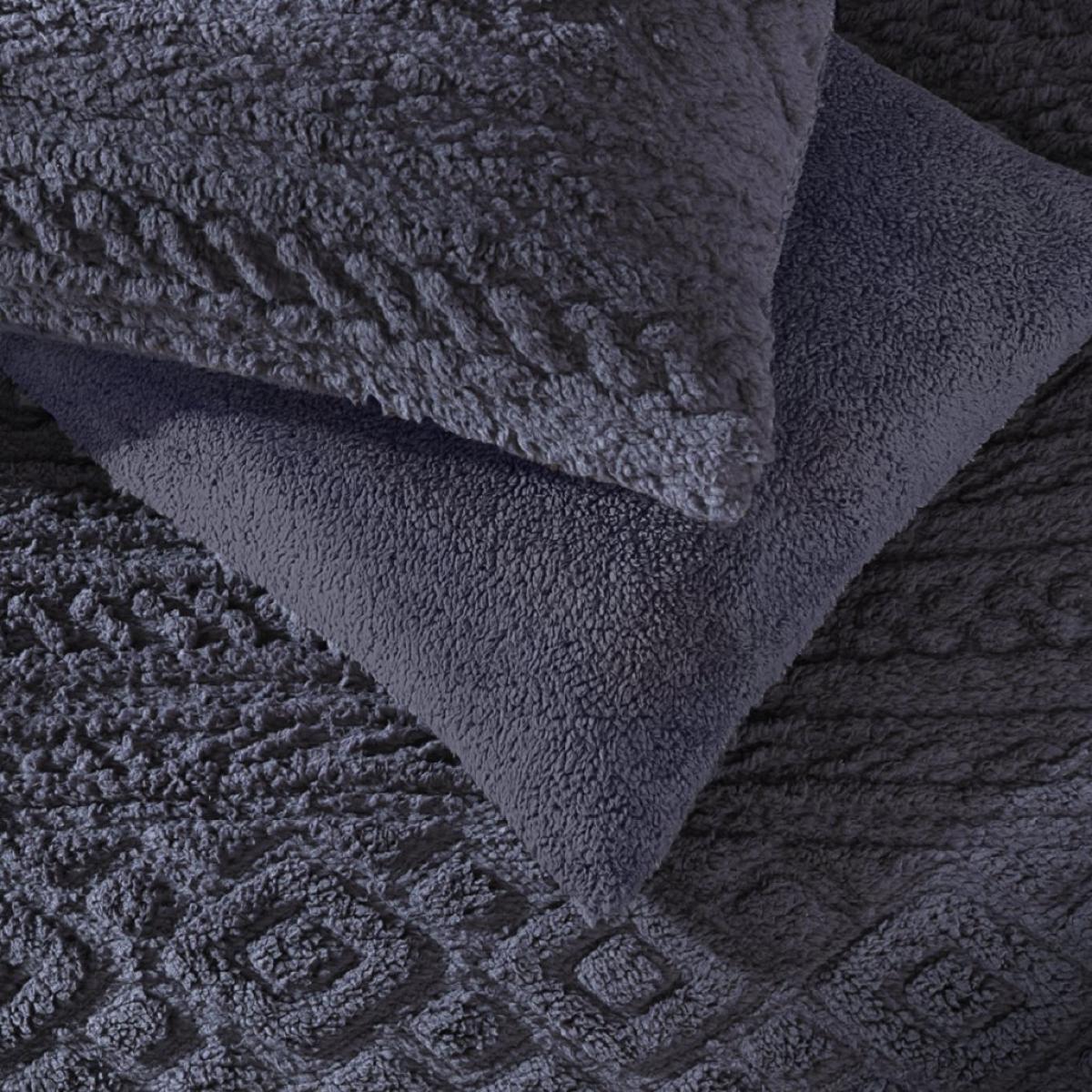 Habitat Cable Knit Fleece Charcoal Bedding Set - Double – image 3