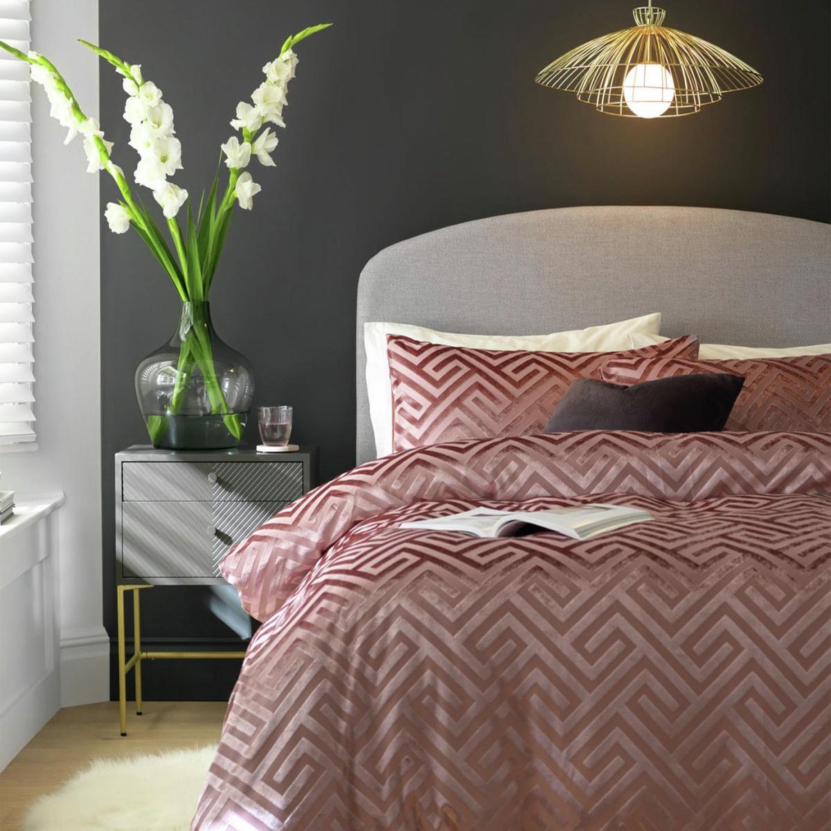 Habitat Geo Velvet Blush Pink Bedding Set - Double – image 2