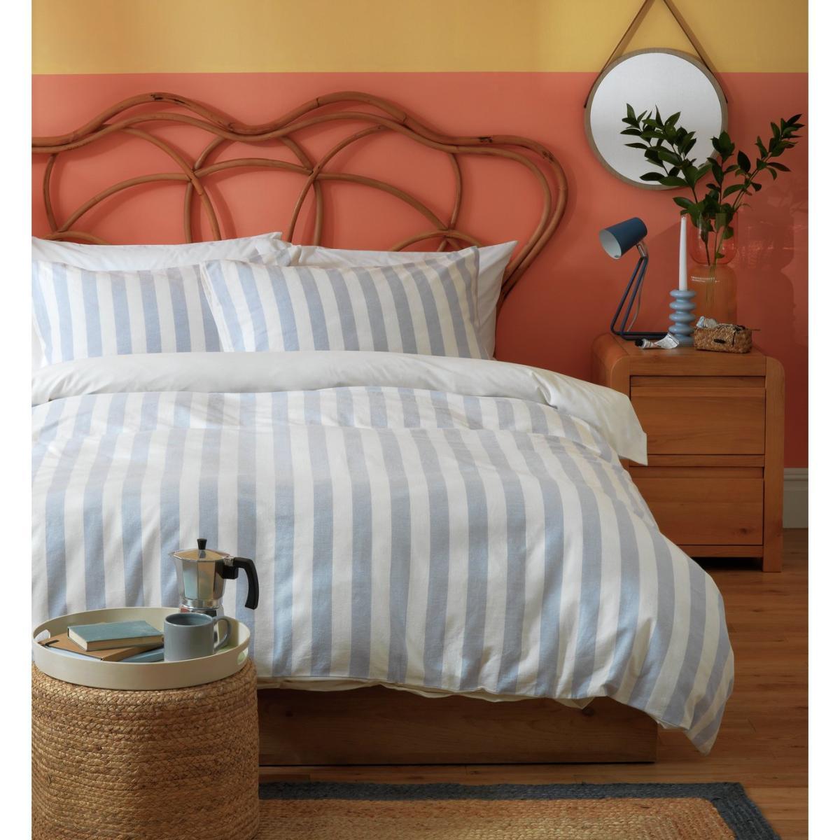 Habitat Fresh Vintage Sky Blue Stripe Bedding Set - Double – image 3