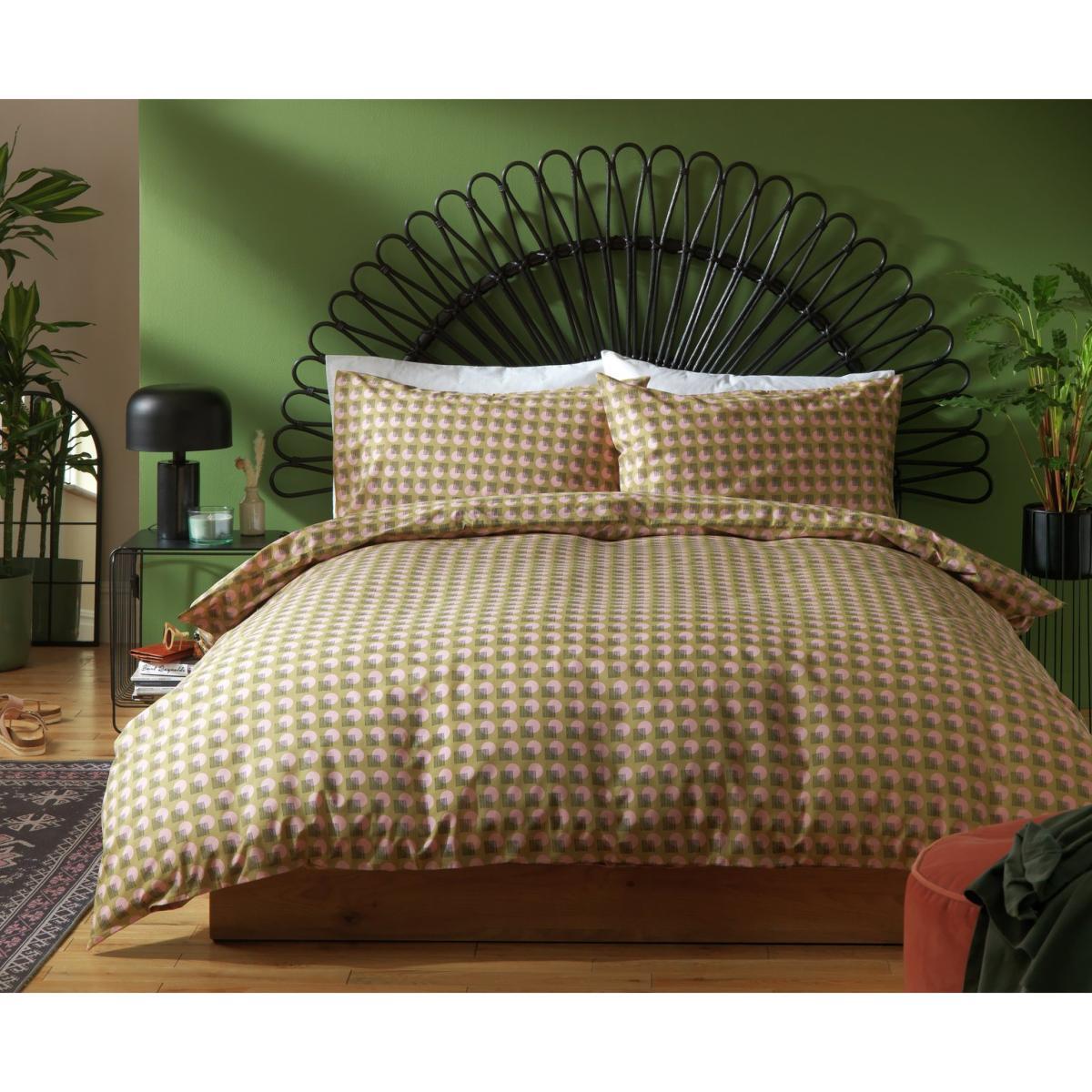 Habitat Citrine Linen Look Geo Print Bedding Set - Double – image 3