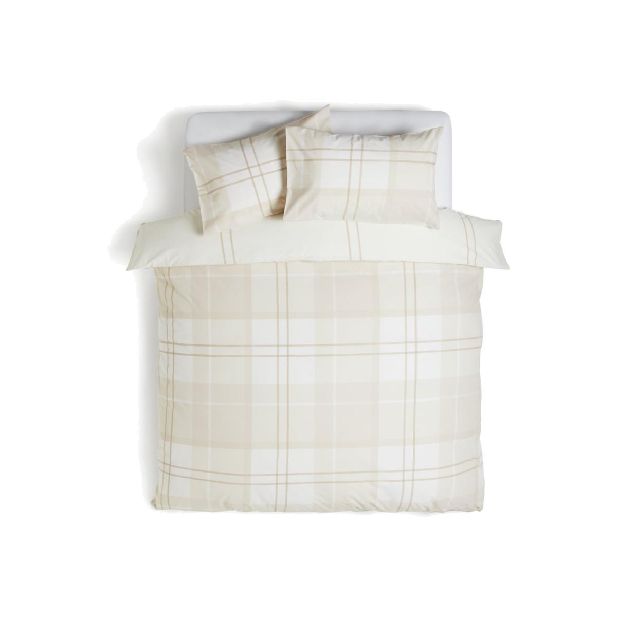 Habitat Neutral Check Bedding Set - Double