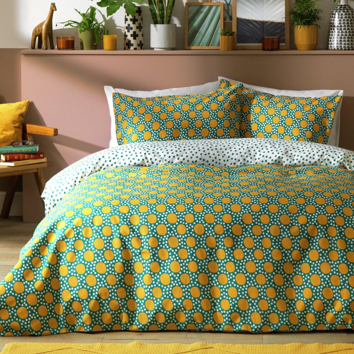 Habitat Sunburst Geo Green & Mustard Bedding Set - Double – image 3