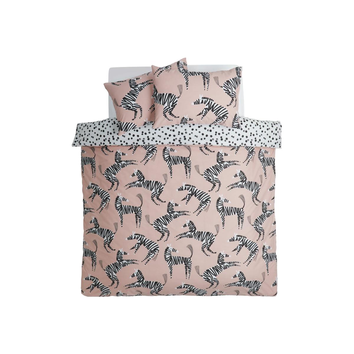 Habitat Zebra Blush Pink Bedding Set - Double – image 1