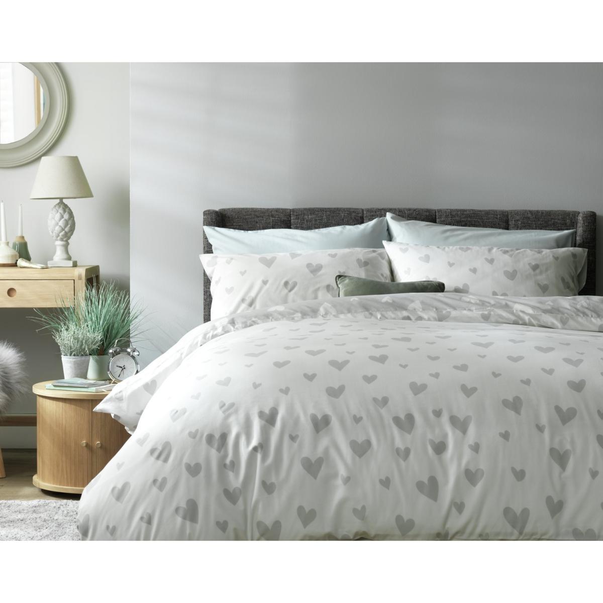 Habitat Hearts Grey Bedding Set - Double – image 2