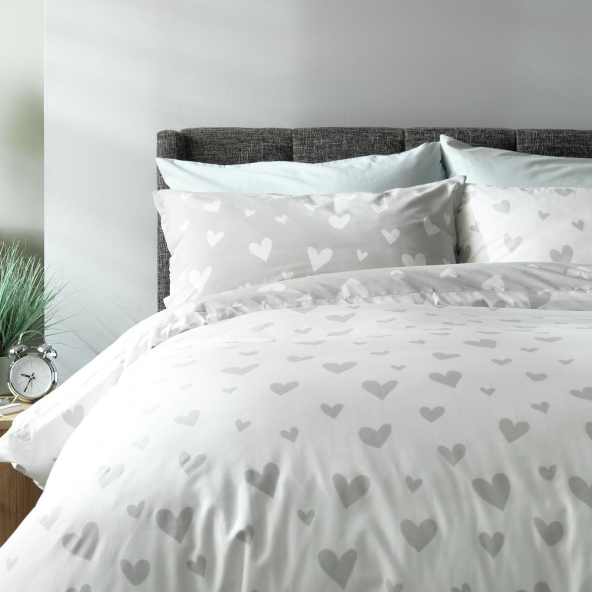 Habitat Hearts Grey Bedding Set - Double – image 7