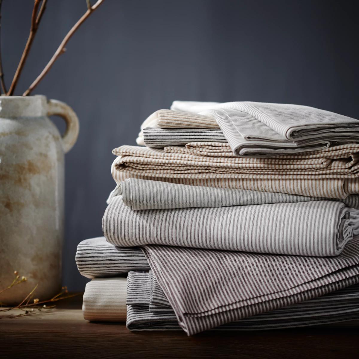 Croft Collection Herringbone Stripe Bedding, Slate – image 5