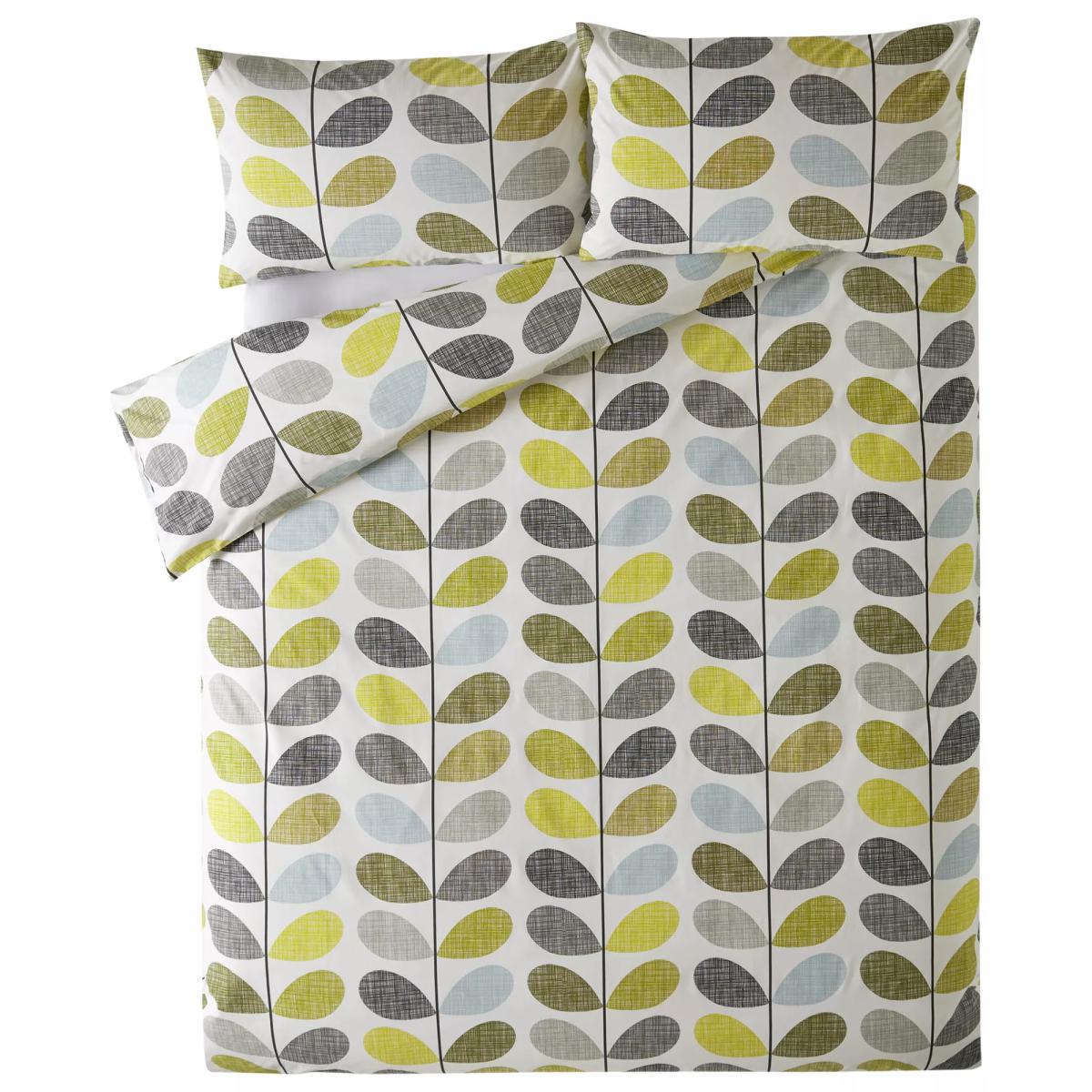 Orla Kiely Scribble Stem Cotton Bedding, Duck Egg/Sea Grass – image 2