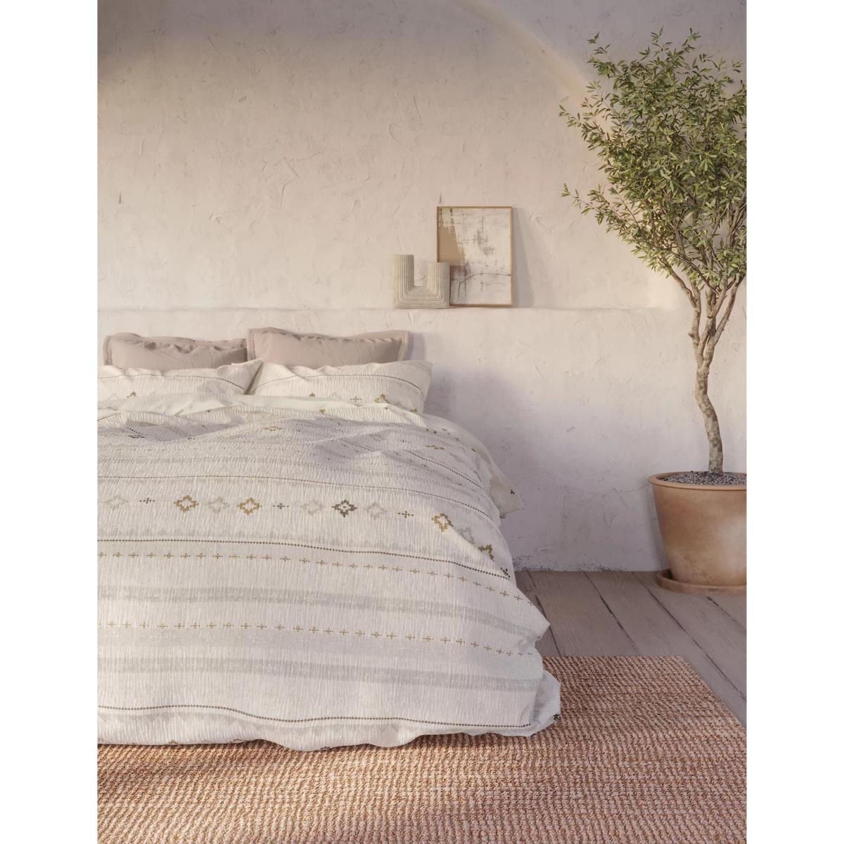 M&S X Fired Earth Casablanca Collection Poste Jacquard Bedding Set - DBL - Natural Mix, Natural Mix – image 5
