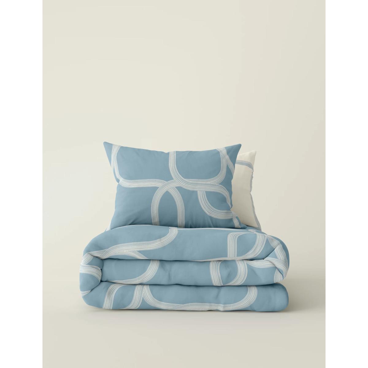 M&S Cotton Blend Geometric Bedding Set - DBL - Blue Mix, Blue Mix – image 2