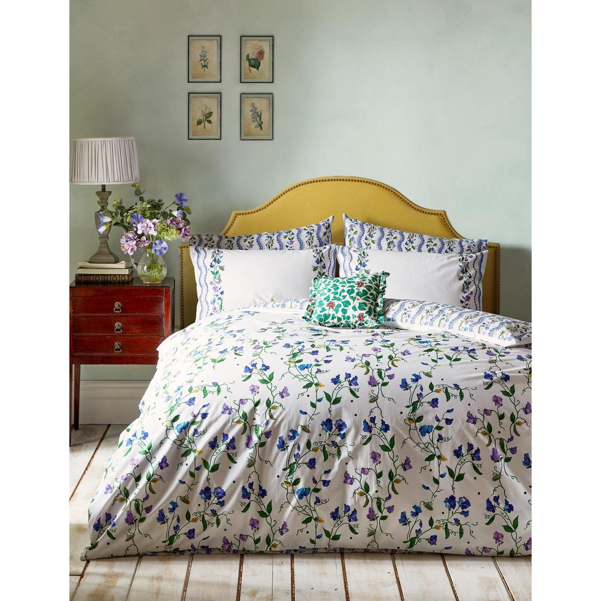 M&S Pure Cotton Sweet Pea Bedding Set - DBL - Blue Mix, Blue Mix – image 2