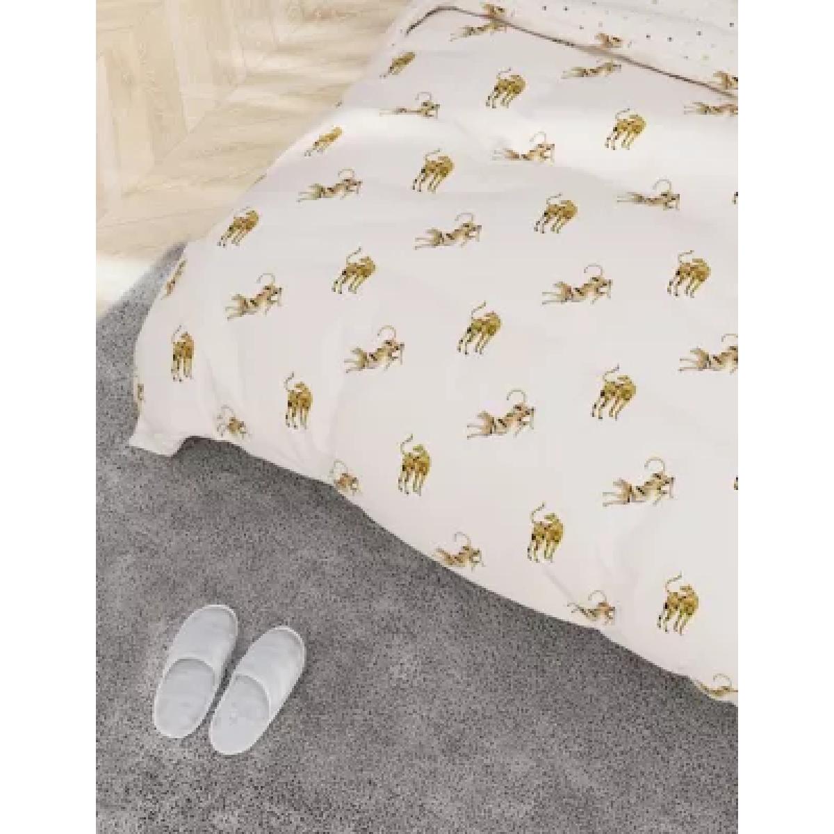 M&S Cotton Rich Leopard Bedding Set - DBL - Ochre, Ochre
