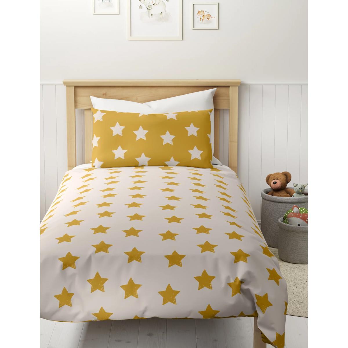 M&S Jersey Star Bedding Set - DBL - Ochre, Ochre – image 4
