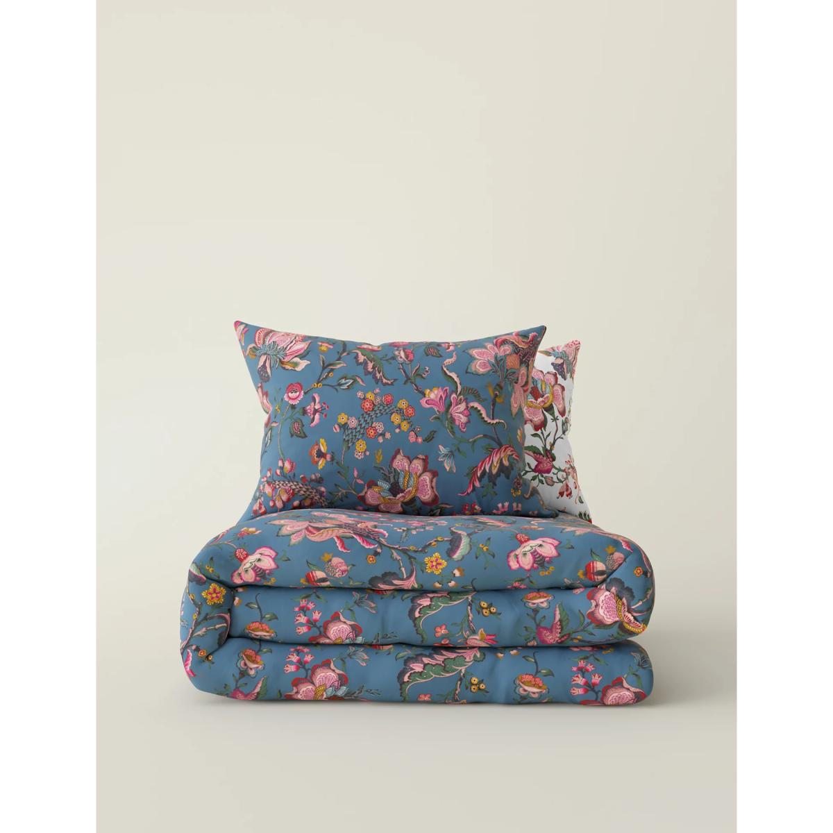 M&S Pure Cotton Decorative Floral Bedding Set - DBL - Blue Mix, Blue Mix – image 2