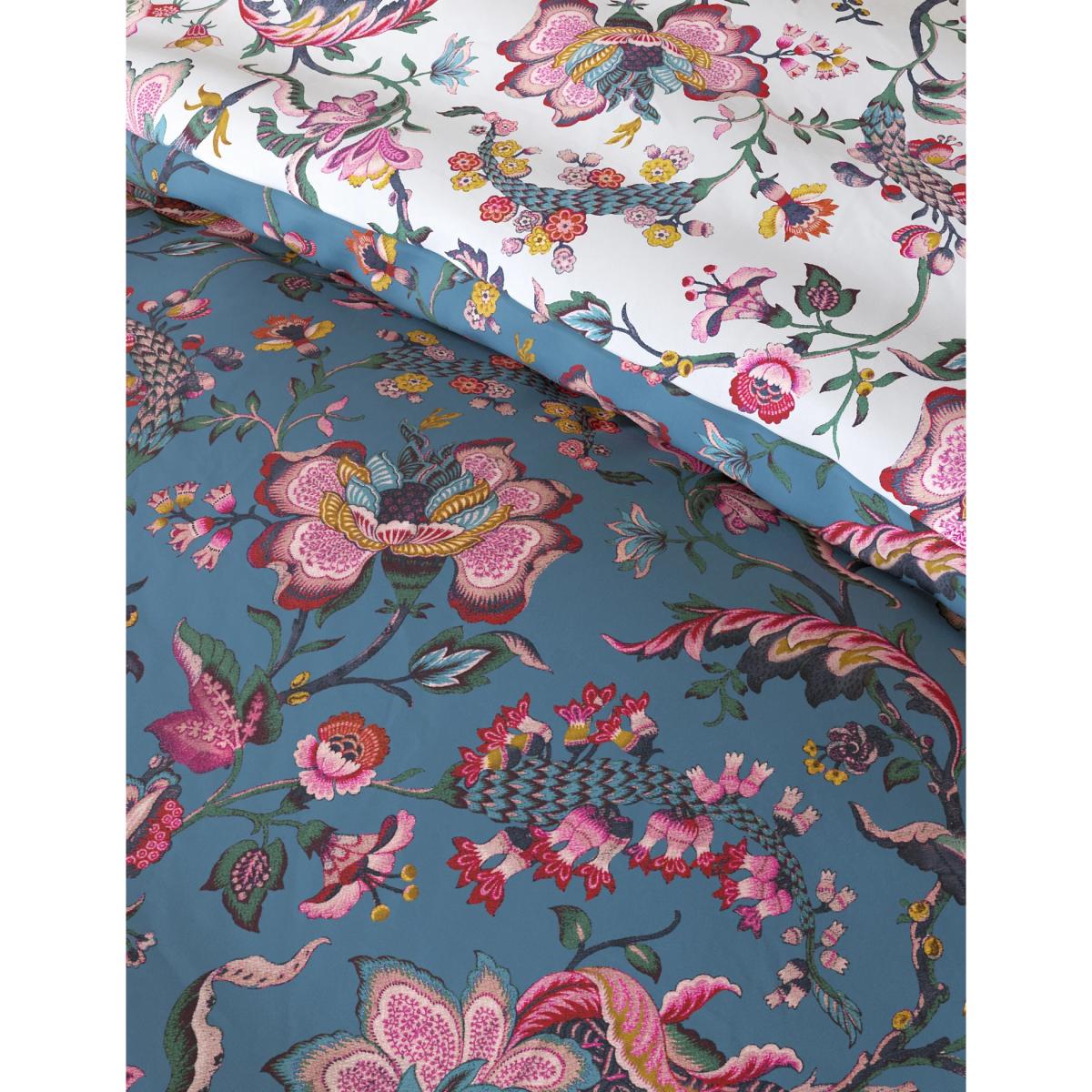 M&S Pure Cotton Decorative Floral Bedding Set - DBL - Blue Mix, Blue Mix – image 4