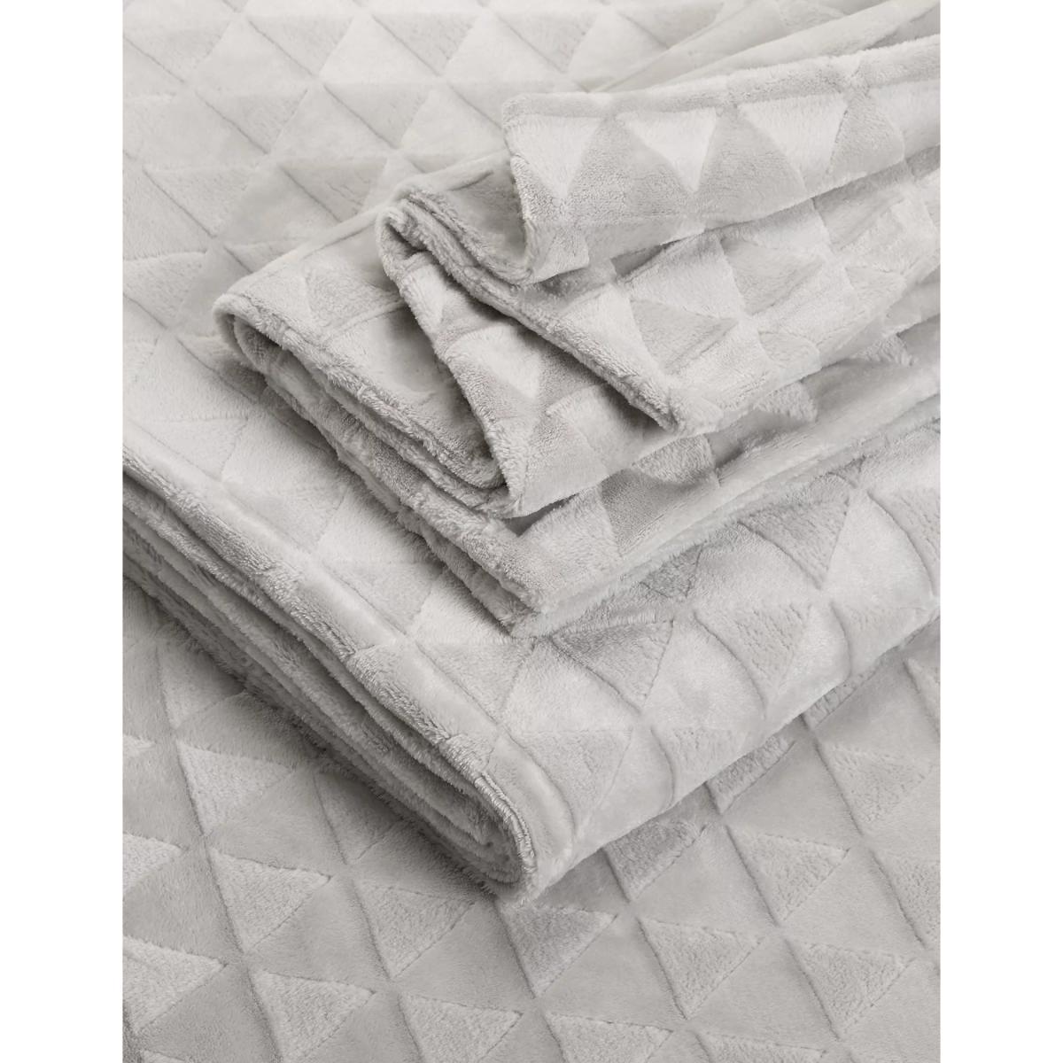 M&S Fleece Geometric Bedding Set - DBL - Grey, Grey – image 3