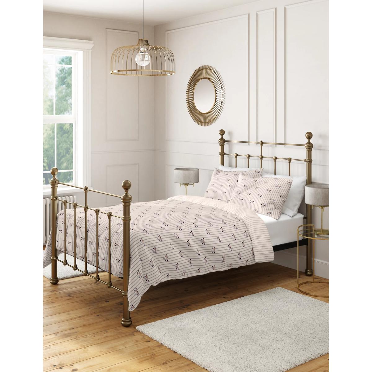M&S Cotton Rich Striped Bedding Set - DBL - White Mix, White Mix – image 2