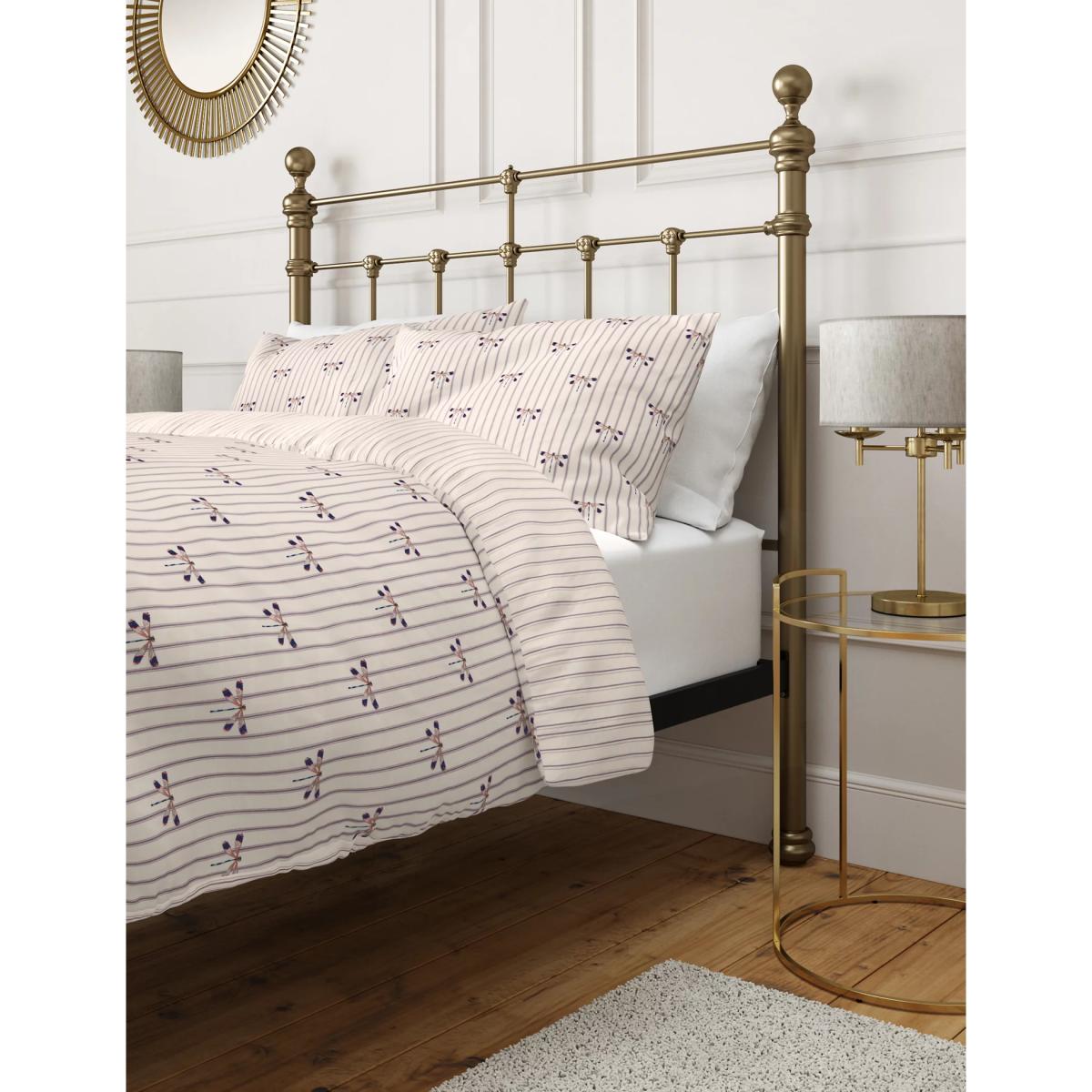 M&S Cotton Rich Striped Bedding Set - DBL - White Mix, White Mix – image 3