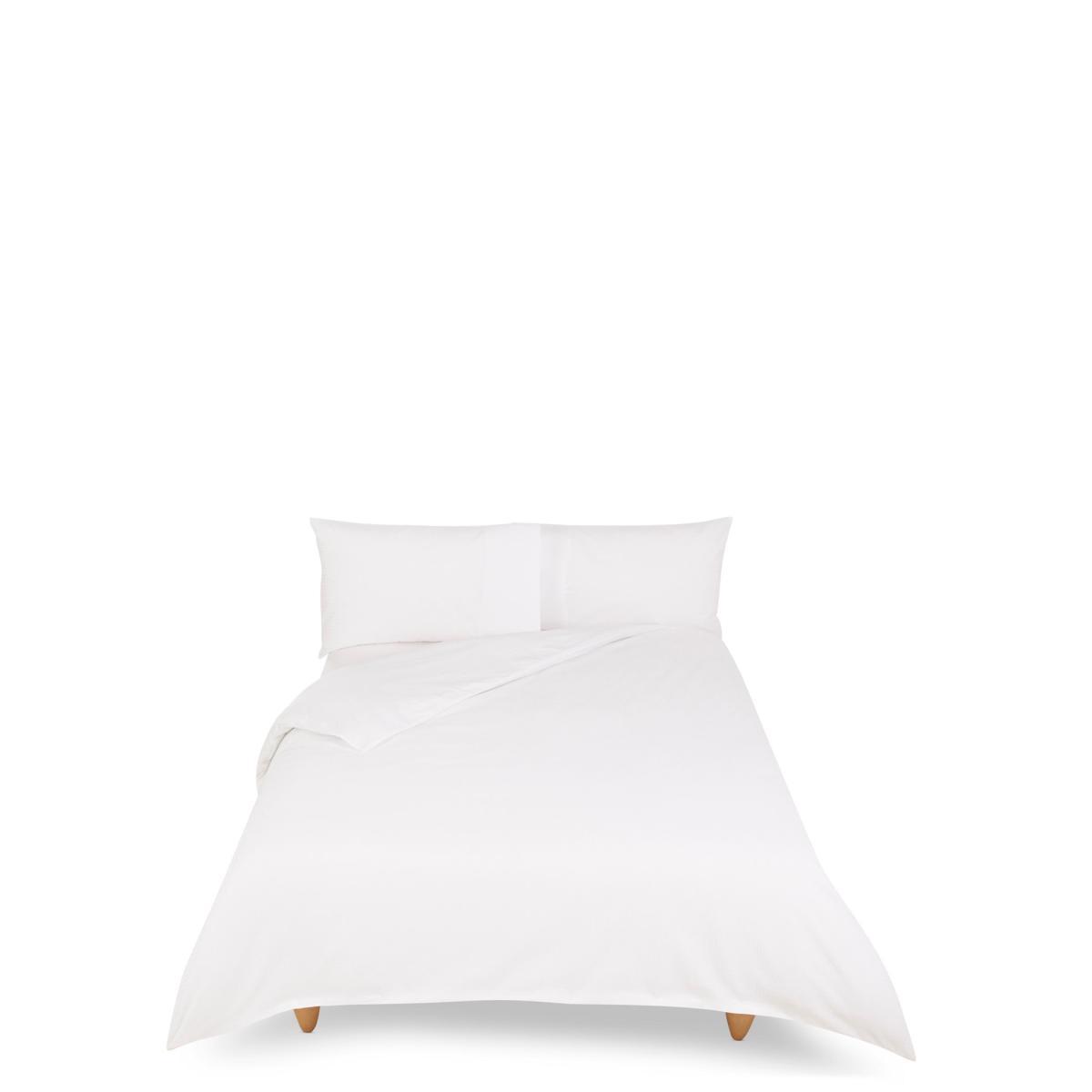 M&S Unisex Cotton Rich Seersucker Bedding Set - DBL - Cream, Cream,White – image 6