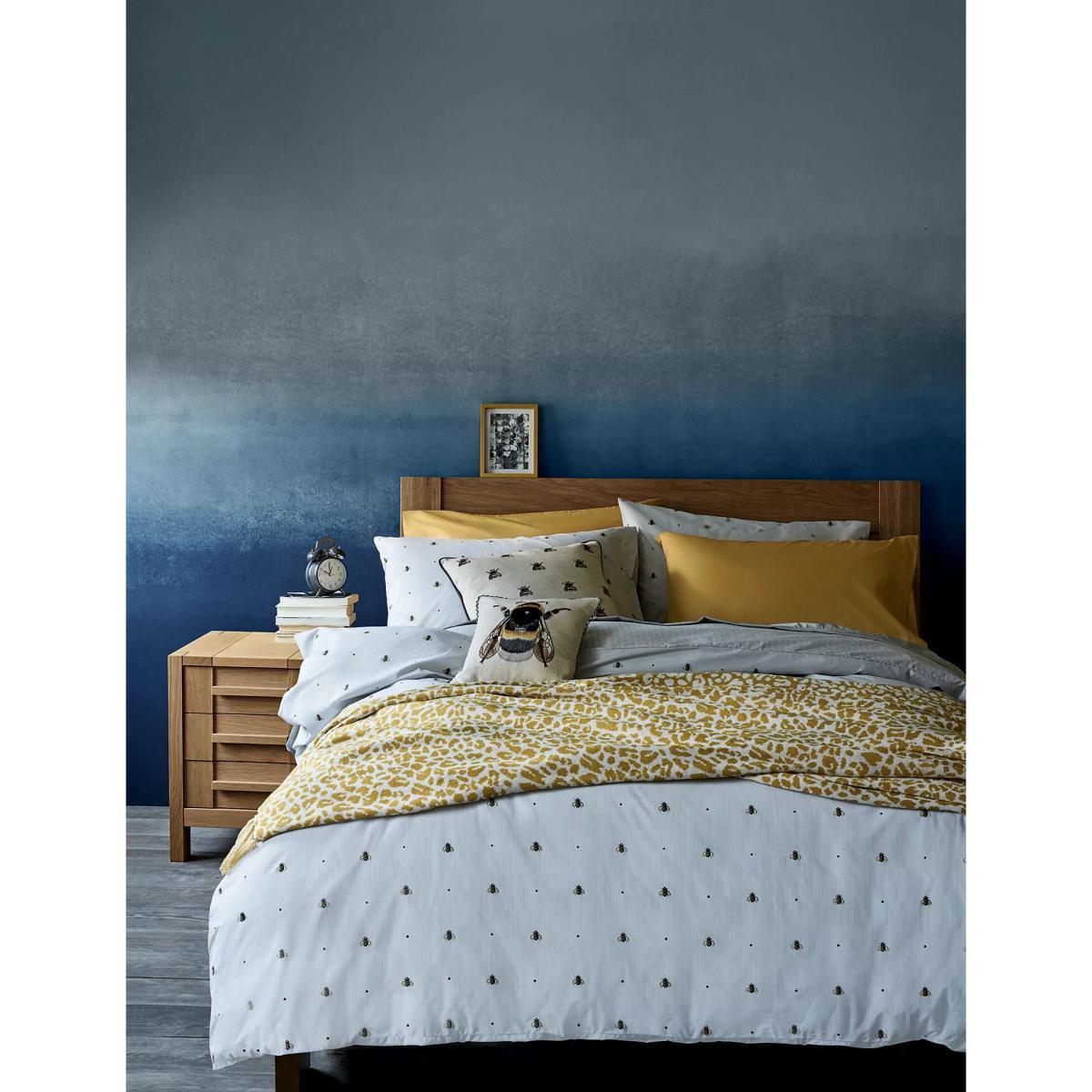 M&S Cotton Rich Bee Bedding Set - DBL - Blue Mix, Blue Mix,Grey – image 2