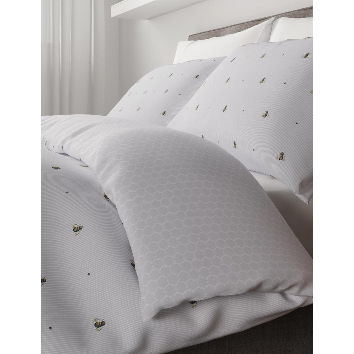 M&S Cotton Rich Bee Bedding Set - DBL - Blue Mix, Blue Mix,Grey – image 4