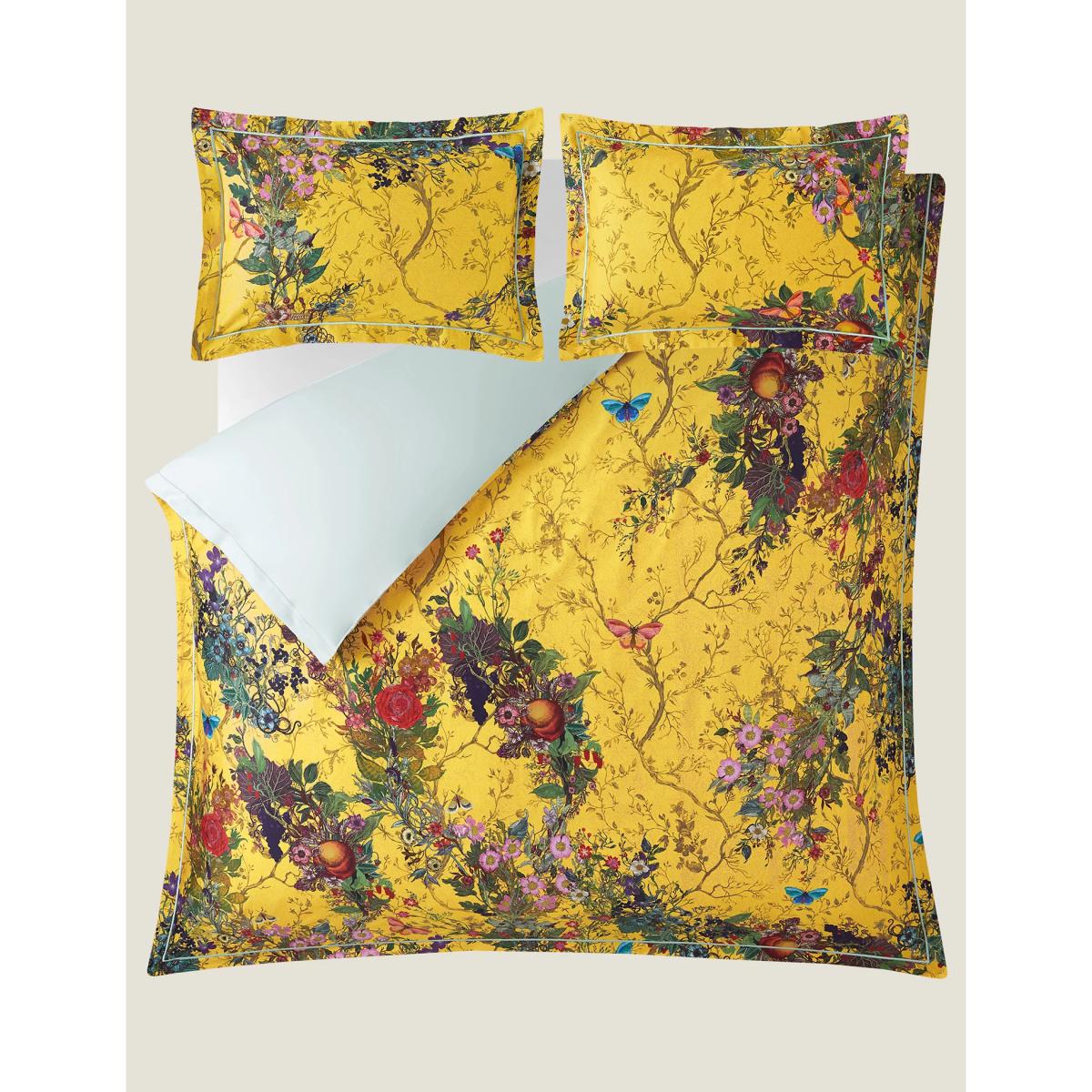 Timorous Beasties Pure Cotton Bloomsbury Garden Bedding Set - SGL - Ochre, Ochre,Dusty Pink – image 2