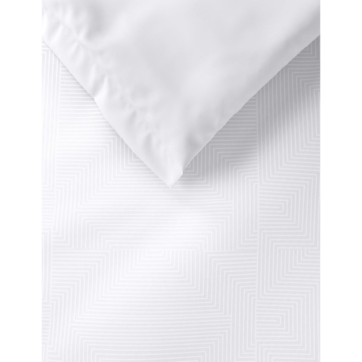 M&S Pure Cotton Geometric Jacquard Bedding Set - DBL - White Mix, White Mix – image 3