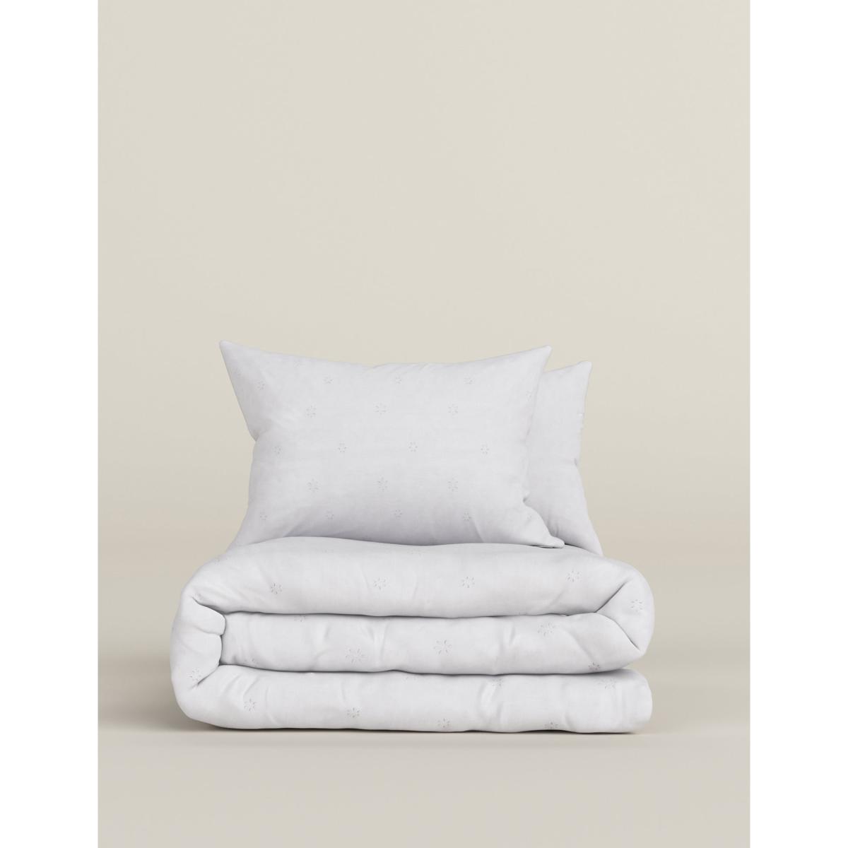 M&S Pure Cotton Floral Broderie Bedding Set - DBL - White, White – image 4