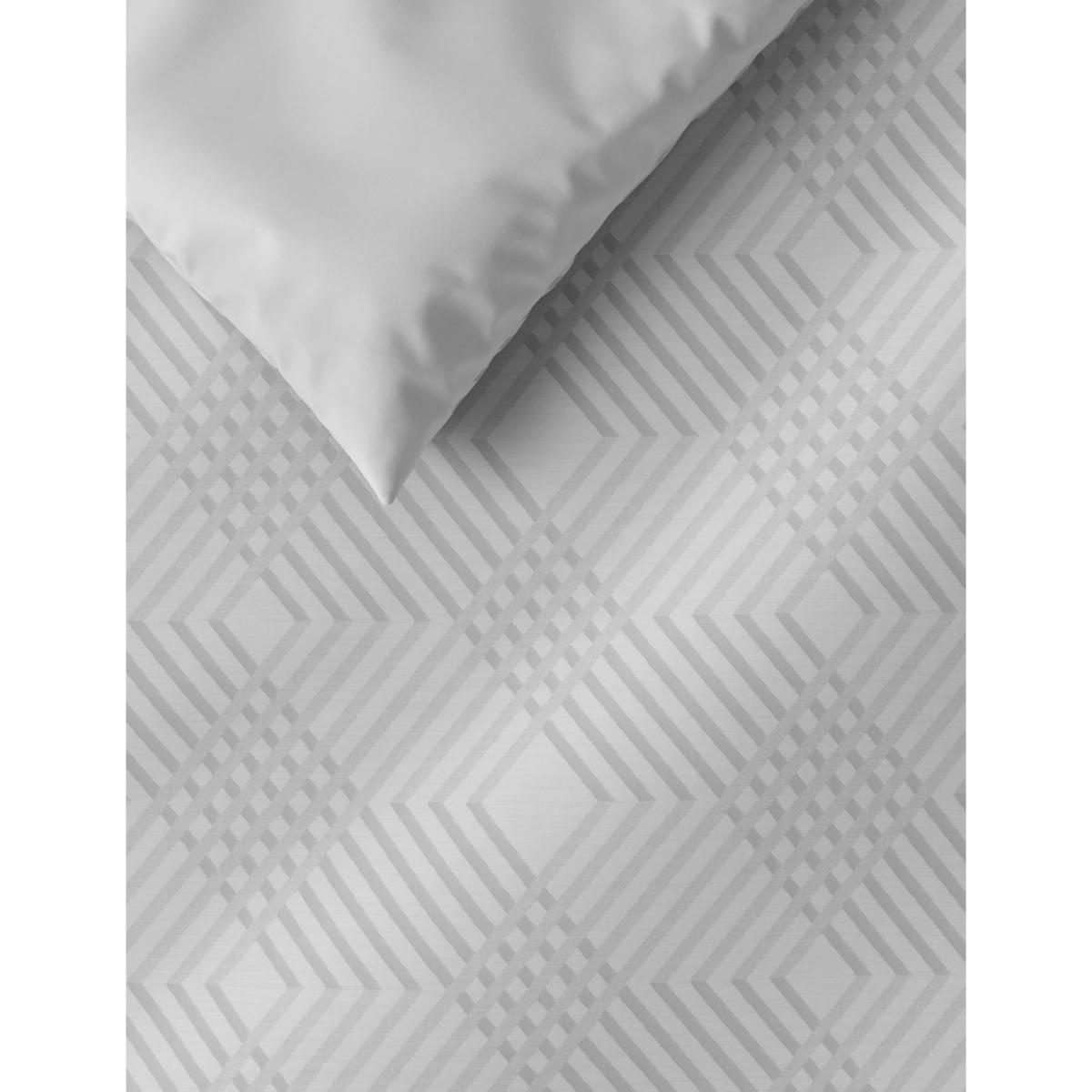 M&S Pure Cotton Geometric Sateen Bedding Set - DBL - Grey, Grey – image 3