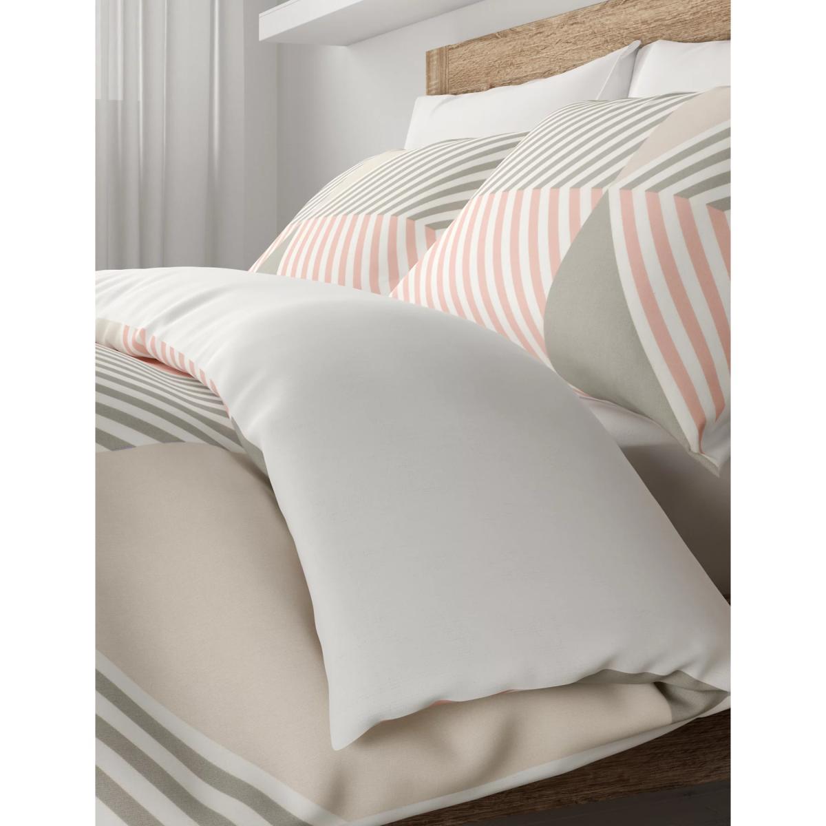 M&S Cotton Mix Geometric Bedding Set with Fitted Sheet - DBL - Teal, Teal,Grey Mix – image 4
