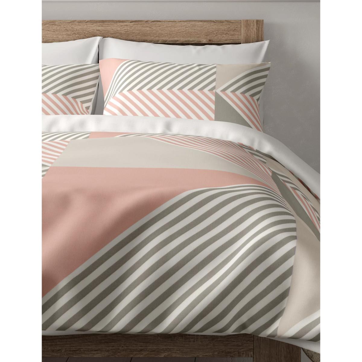 M&S Cotton Mix Geometric Bedding Set with Fitted Sheet - DBL - Teal, Teal,Grey Mix – image 5