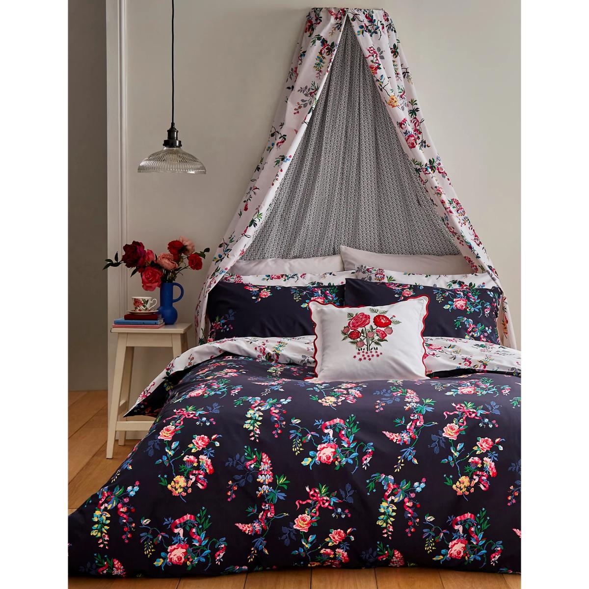Cath Kidston Pure Cotton Ribbon Roses Bedding Set - DBL - Navy, Navy – image 3