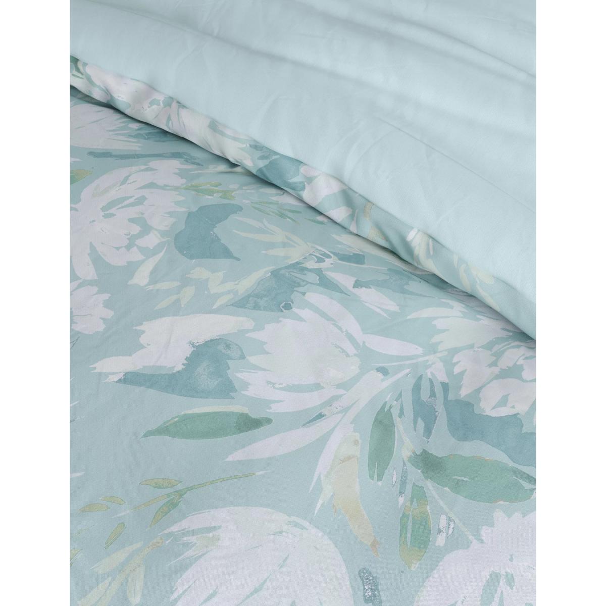 M&S Pure Cotton Watercolour Floral Bedding Set - SGL - Soft Blue Mix, Soft Blue Mix – image 4